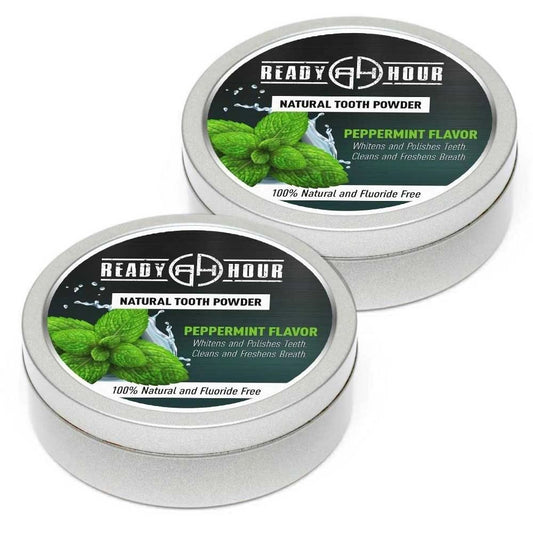 Ready Hour Natural Tooth Powder - Mint Flavor (1 ounce) - 2 Pack