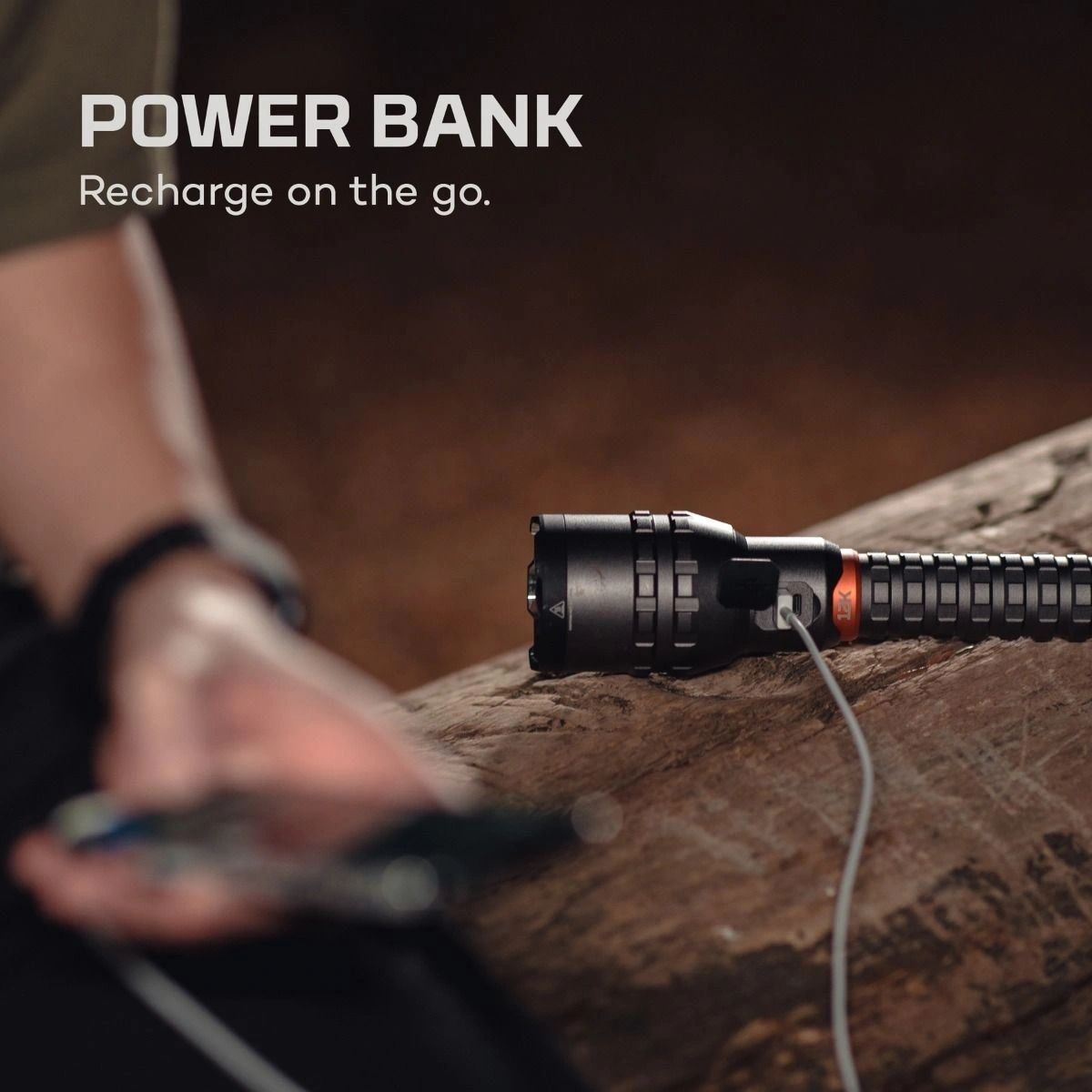 12K 12,000 Lumen USB-C Rechargeable Flashlight with Power Bank